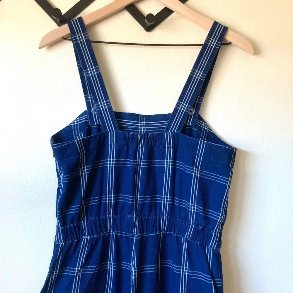 J. Crew Windowpane Cross-Back Jumper Size 2 in Blue & White Cottage Core - Picture 13 of 15
